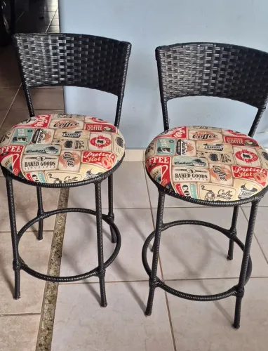 Par de Banquetas Bancos Retrô