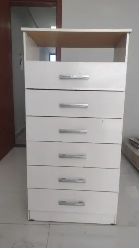 Cômoda branca 6 gavetas grande, ótima para quarto ou organização