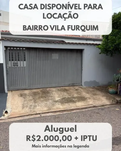 Casa para locação na Vila Furquim  ao lado da Faculdade Toledo!