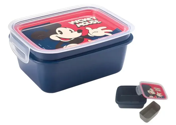 Marmita/pote Organizador Mickey Com Divisória 850 Ml Cor Azul-marinho