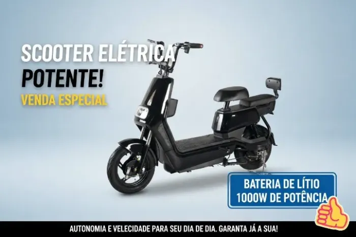 Bike Elétrica Scooter 1000w | Bateria de Lítio