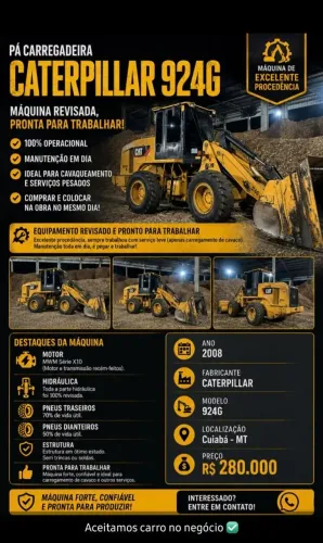 Vendo duas máquinas jcb e cat pa carregadeira