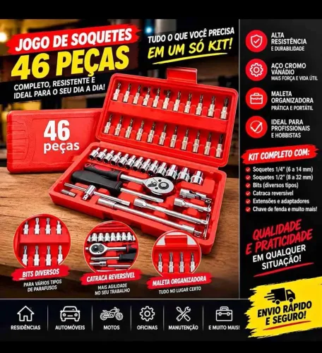 Kit ferramentas 46 peças
