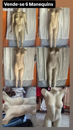 Vendo 4 manequins corpo inteiro e 2 manequins meio corpo usados em bom estado