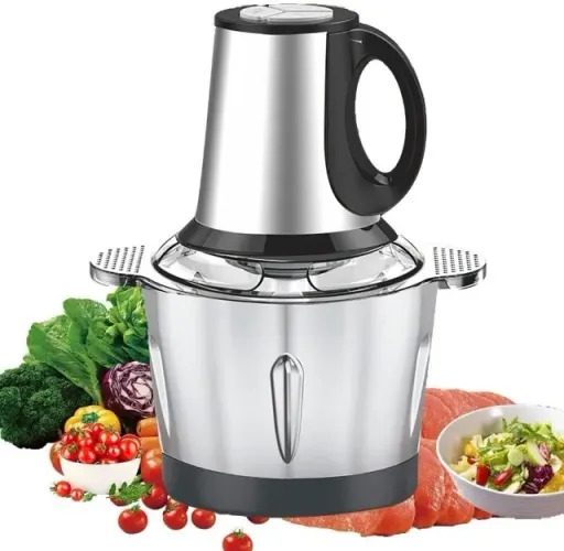 Moedor Elétrico de Alimentos 1000W 3L Inox - Processador Triturador de Carne, Temperos, Al