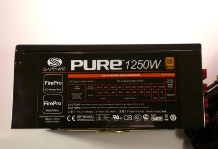 FONTE 1250W REAL SAPPHIRE PURE MODULAR 80 PLUS BRONZE PFC ATIVO