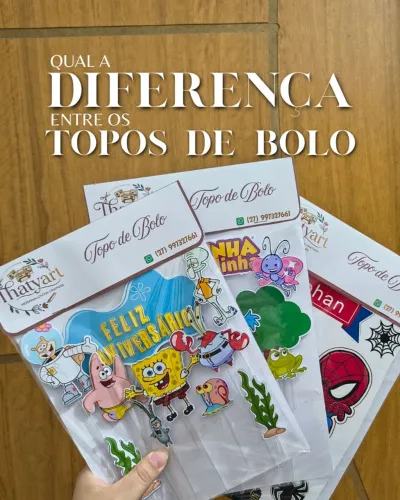 Topo de Bolo Personalizado (Vários Modelos) - Fazemos Qualquer Tema
