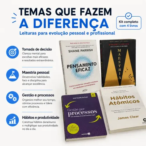KIT COM 4 LIVROS ? DESENVOLVIMENTO PESSOAL, PRODUTIVIDADE E GESTÃO