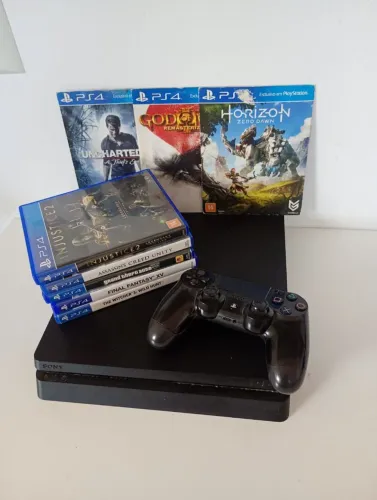 Playstation 4 slim 500gb+1controle+7 jogos 