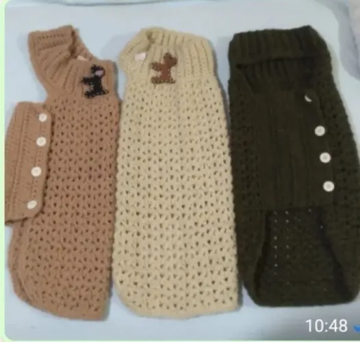 Roupa croche lá para pet