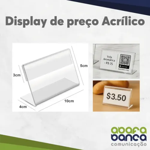 Display de Preço em Acrílico 5X10