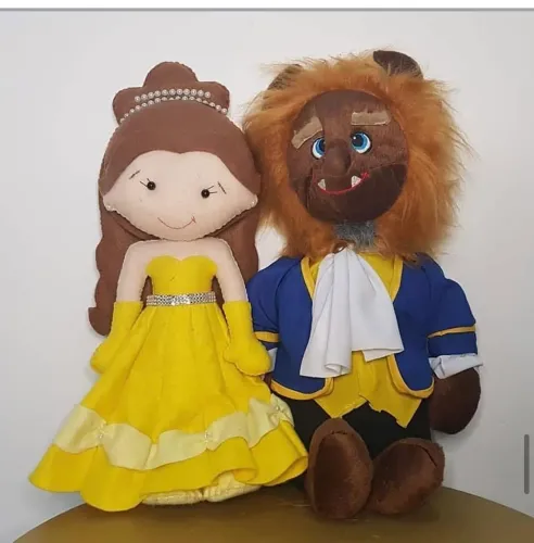 Bonecos de feltro A bela e a fera