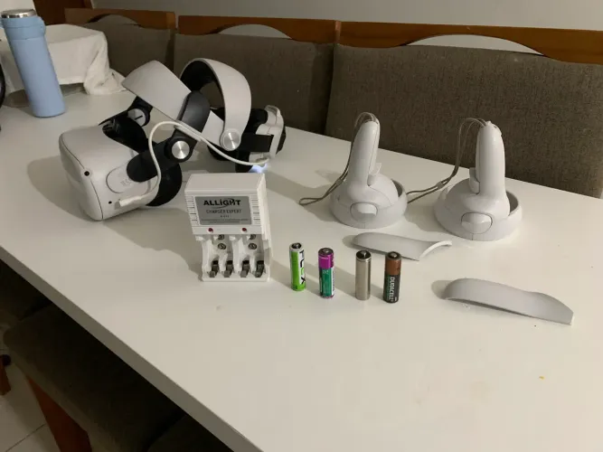 óculos de realidade virtual vr meta quest 2 com headstrap e bateria e pilhas recarregáveis
