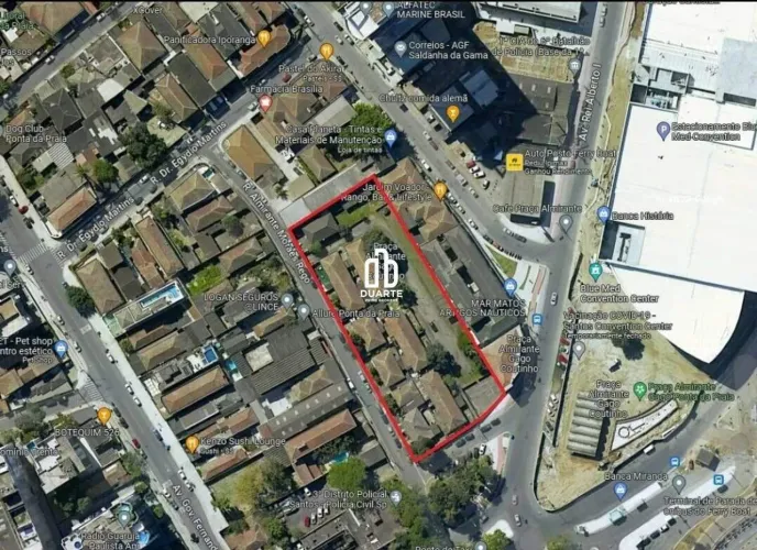 Área para locação na Ponta da Praia, Santos-SP, 4.565m², ideal para mercados, clínicas, es