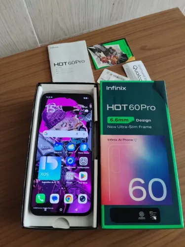 Infinix hot 60 pro 256gb completo leia o anúncio