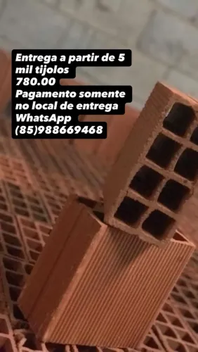 Tijolo 8 furos direto da ceramica