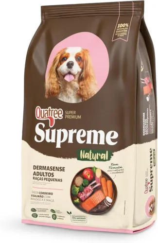 Quatree Supreme Ração para Cães Cao Dermasense Adulto Raças Pequenas 10,1kg