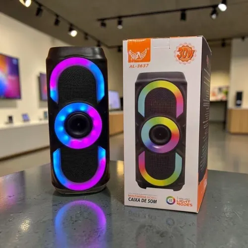 Caixa de som led coloridas + potência 