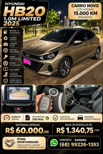 Hyundai HB20 Limited 1.0 Flex 12V Mec. 2026
