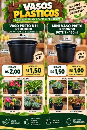 Vaso vasinho para cactos, suculentas, plantas e lembranças