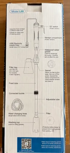 Sifão elétrico/ Aspirador para aquário USB