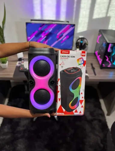 Caixa de Som Xtrad Bluetooth 50w Rgb- Nova