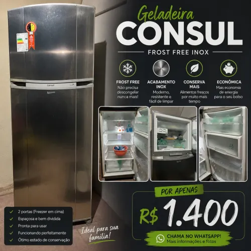 Vendo geladeira inox Frost free consul 