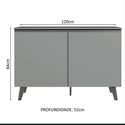 2 balcões Armário de Cozinha 2 Portas Com Pés Cinza Nice Madesa