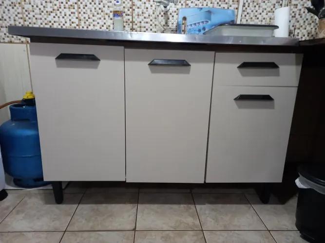 Balcão de pia com cuba inox