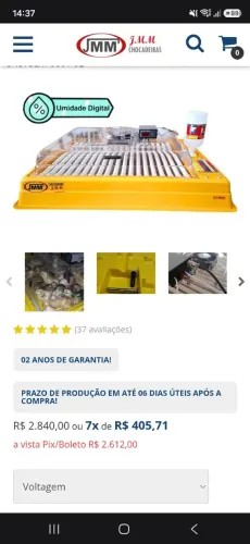 Chocadeira 130 ovos com umidade digital