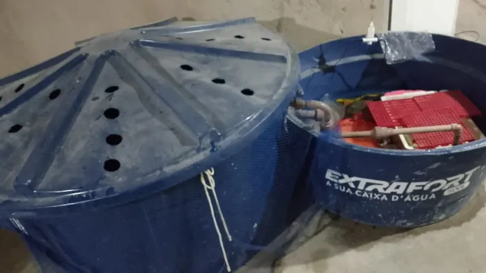 Caixa de água sistema filtragem aquario
