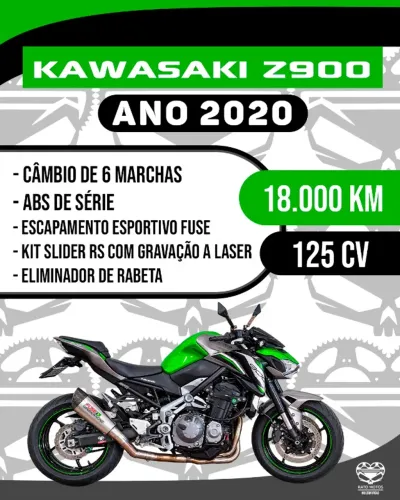 Kawasaki Z900 - Ano 2020 (18.000 Km)
