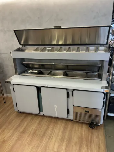 Condimentadora dupla 1.90m inox - pronta entrega 