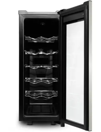 Adega Vinho Midea Liva 12 Garrafas 110v Preta Painel Touch Controle Digital de Temperatura