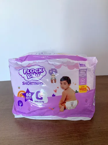 Fralda Calça Flock Baby Shortinho G 60 Unidades - Lacrada