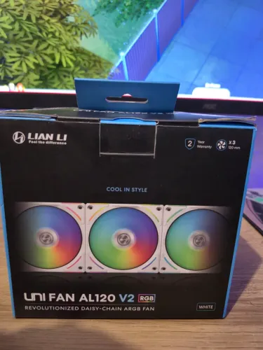 Kit 3 Fans Lian Li UNI Fan AL120 V2 Branco ARGB Novo