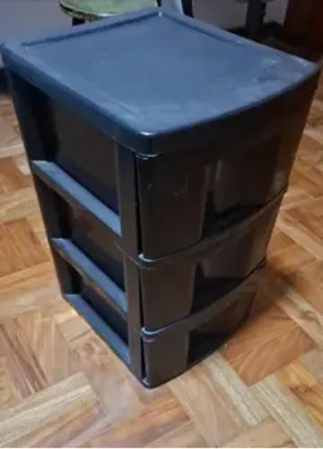 Gaveteiro organizador preto 3 gavetas ? escritório ou quarto