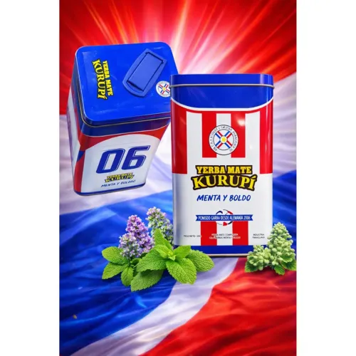 kit Lata porta erva Pajarito kurupi tradicional paraguai 500g terere mate