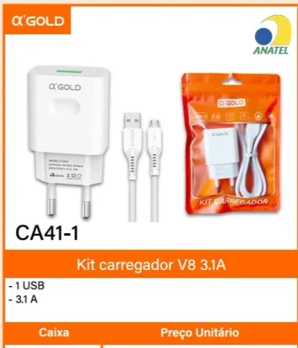 QUEIMA DE ESTOQUE -CARREGADOR NO ATACADO - MÍN. 40 UNIDADES
