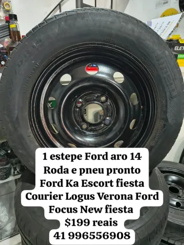Estepe Ford aro 14 roda e pneu pronto furação 4x108 Ford Ka Escort fiesta Courier