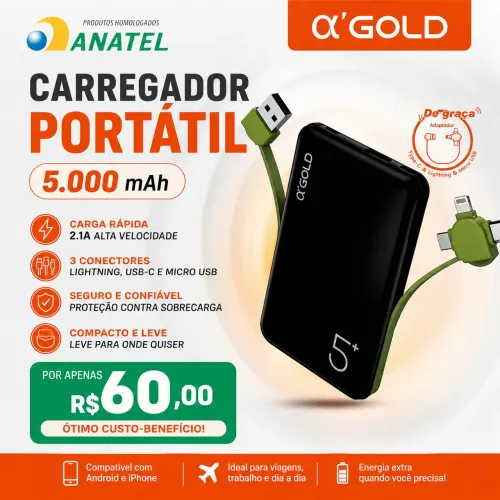 Carregador portátil 5.000 mah