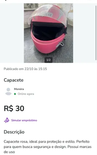 Capacete rosa