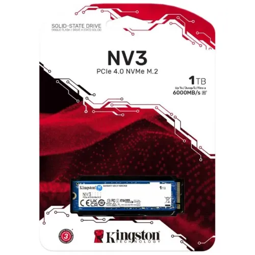 SSD Kingston M.2 1TB NV3 NVMe - SNV3S/1000G- NOVO Loja física