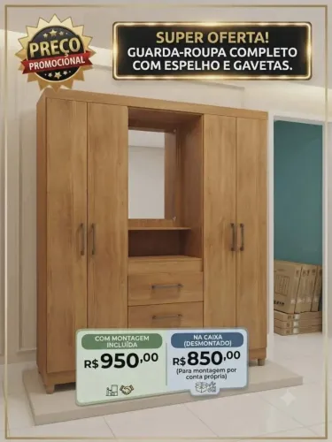 Mega promoção guarda roupas novos