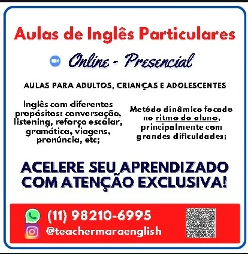 AULAS PARTICULARES DE INGLÊS 