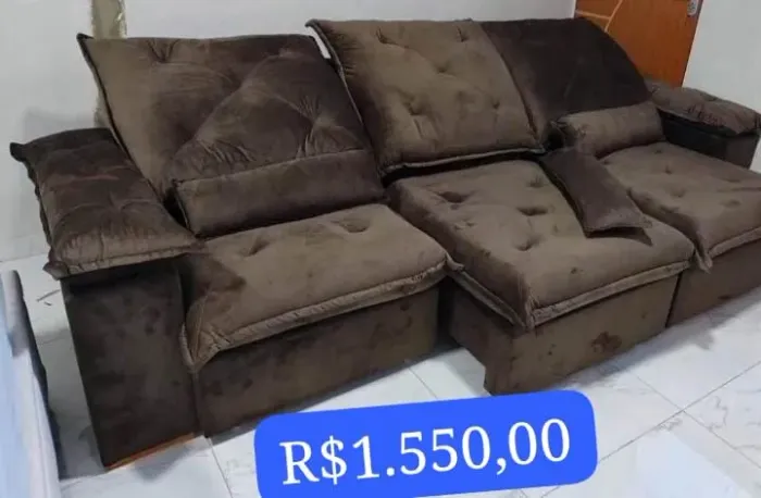 SOFASÃO RETRATIL RECLINAVEL 2,70 ESPUMA D28 MOLAS BONEL PILLOW 20CM