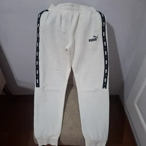 Calça moleton Puma flanenado por dentro masculina original branca Tam M.