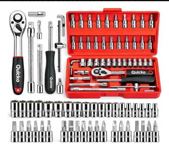 Kit Ferramentas 46 Peças Com Soquetes e Chaves Para Carro e Casa