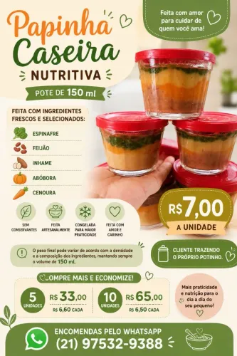 Papinha Caseira - introdução alimentar 
