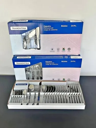 Jogo Talheres Faqueiro Búzios Aço Inox 24 Peças Tramontina